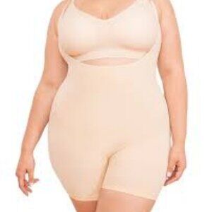 Shapermint Cream Shapewear Open Bust Bodysuit